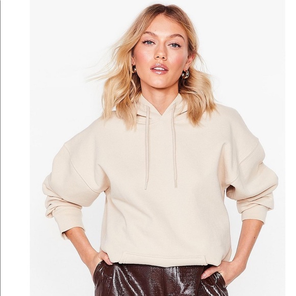 Nasty Gal Tops - Petite Oversized Ribbed Edge Hoodie